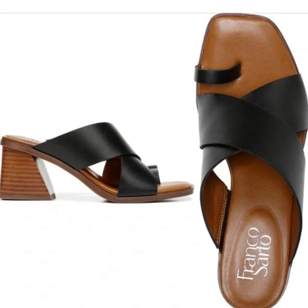 Franco Sarto Safia Black Heel Sandals, Size 11